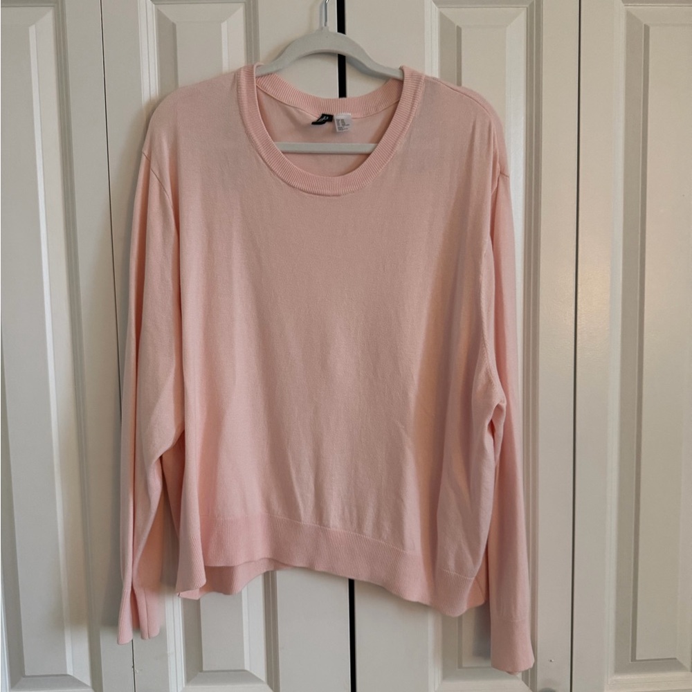 H&M Light Pink Crew Neck Sweater